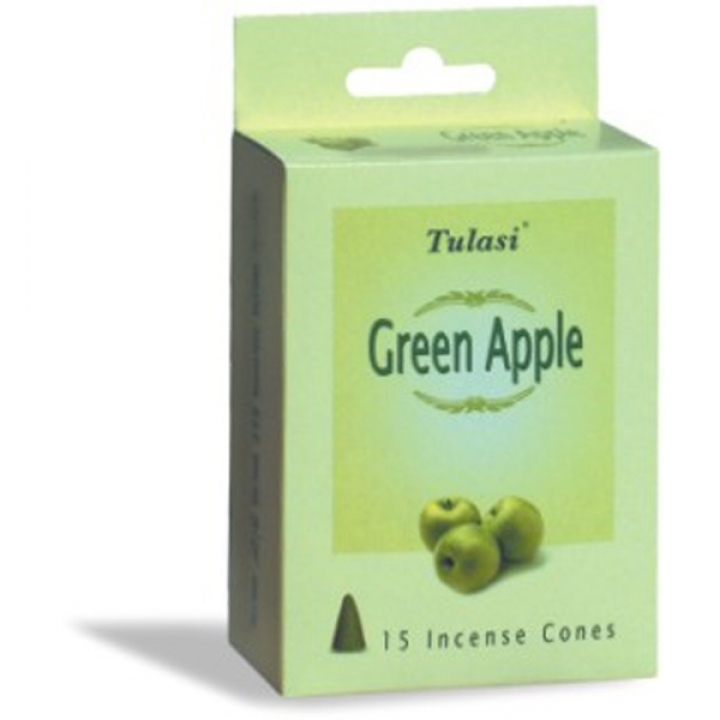 Tulasi Green Apple 15 Incense Cones (per pack)