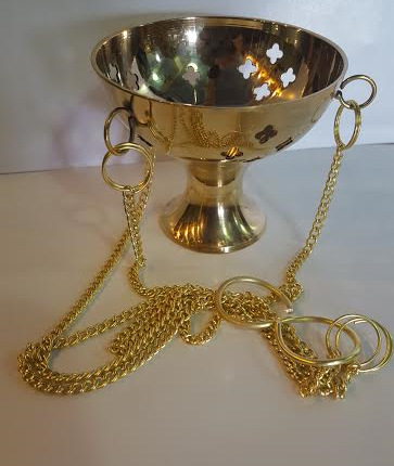 Brass Hanging Gold Incense Burner (Medium)