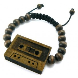 Vintage Cassette Tape Wooden Bracelet