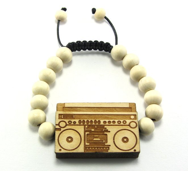 Hip Hop Boombox Wooden Bracelet