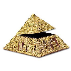 Egyptian Golden Pyramid Trinket Box