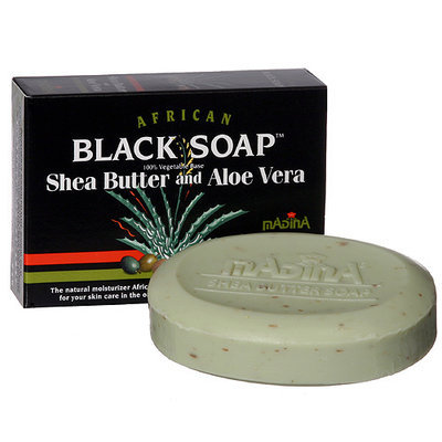 6 Pack of African Black Soap - Shea Butter With Aloe Vera