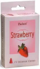 Tulasi Strawberry 15 Incense Cones (per pack)