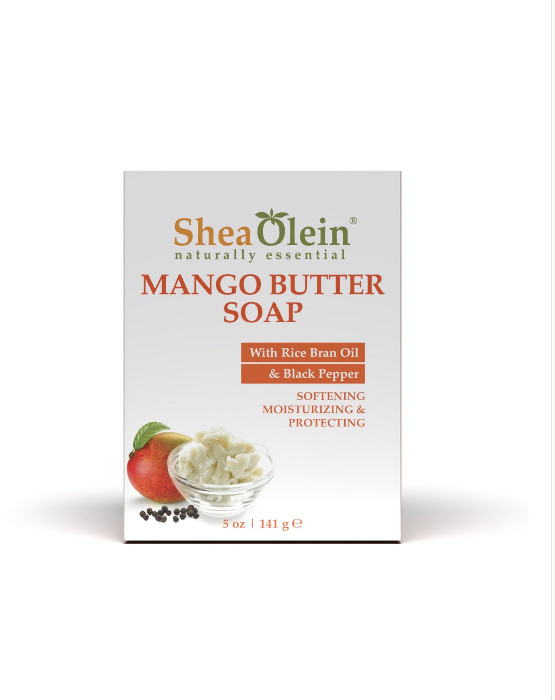 Shea Olein Mango Butter Soap With Rice Bran Oil &amp; Black Pepper 5oz