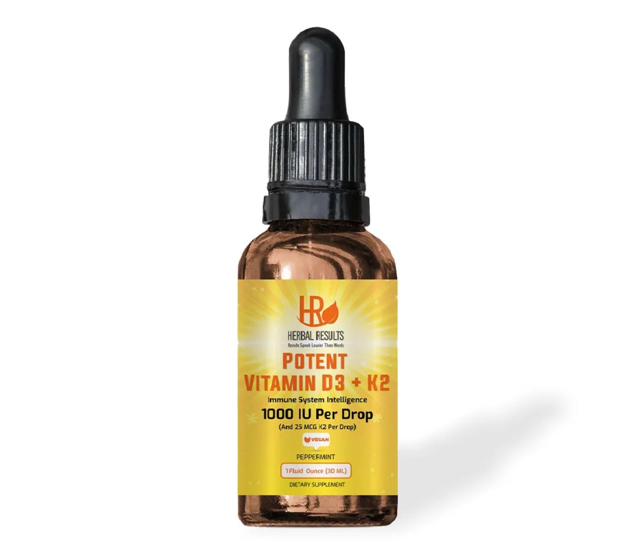 Vegan Vitamin D3 + Vitamin K2 (1,000 IU Per Drop)
