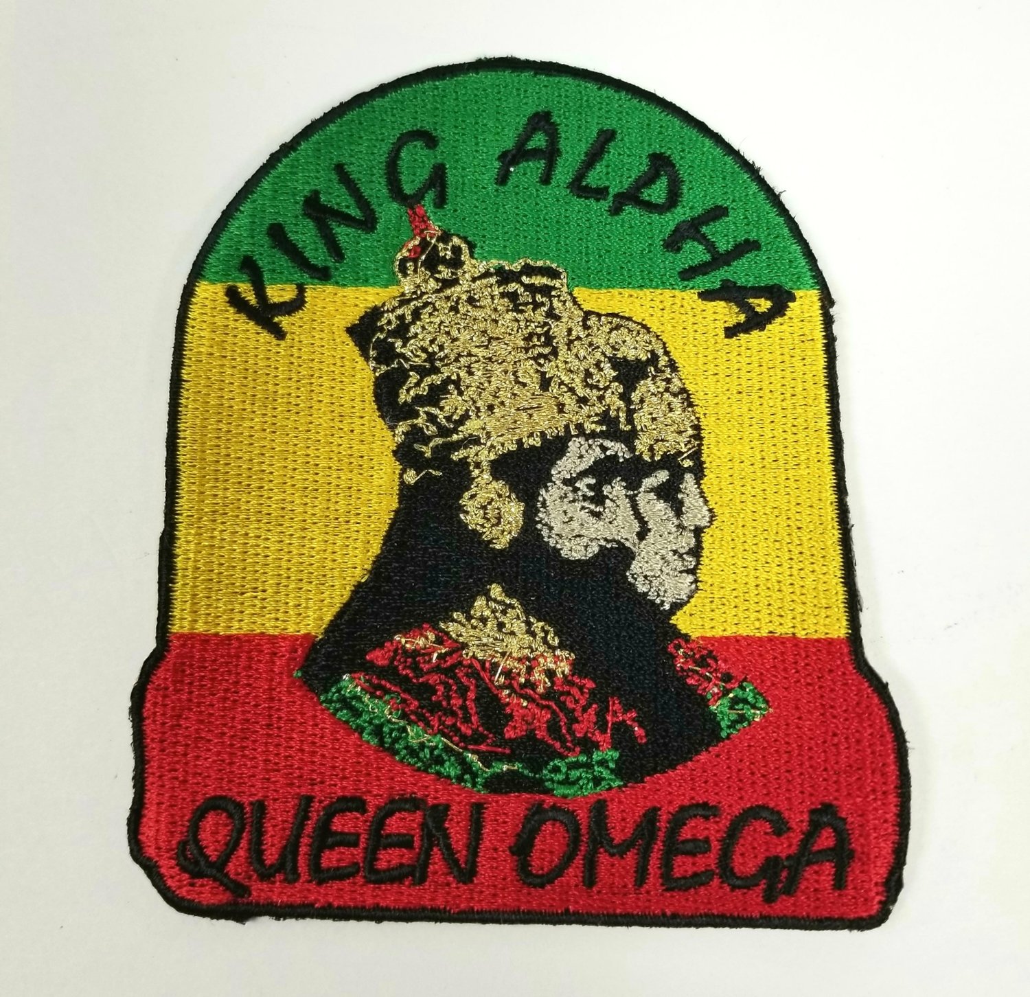 King Alpha Queen Omega Iron On Patch