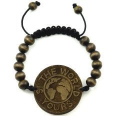 THE WORLD IS YOURS Wooden Bracelet