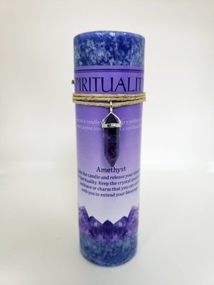 Spirituality Candle with Amethyst Pendant