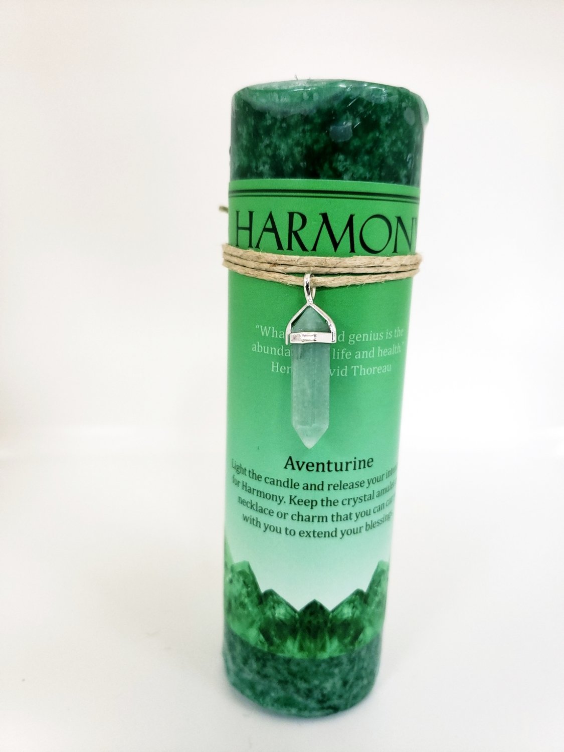 Harmony Candle with Aventurine Pendant