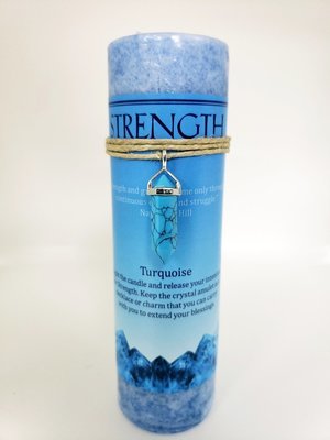 Strength Candle with Turquoise Pendant