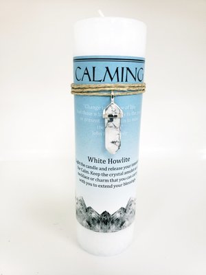 Calming Candle with White Howlite Pendant