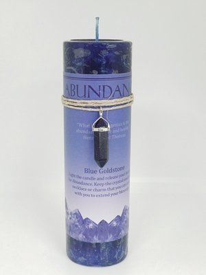 Abundance Candle with Blue Goldstone Pendant