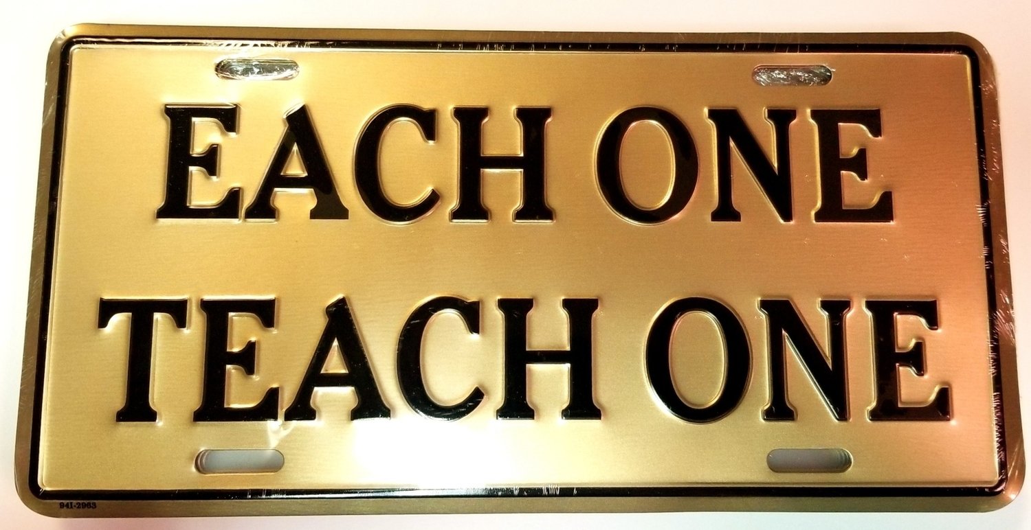 Each One Teach One License Plate