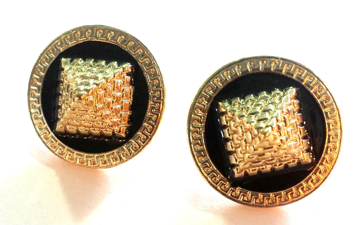 Pyramid Stud Earrings (Gold Color)