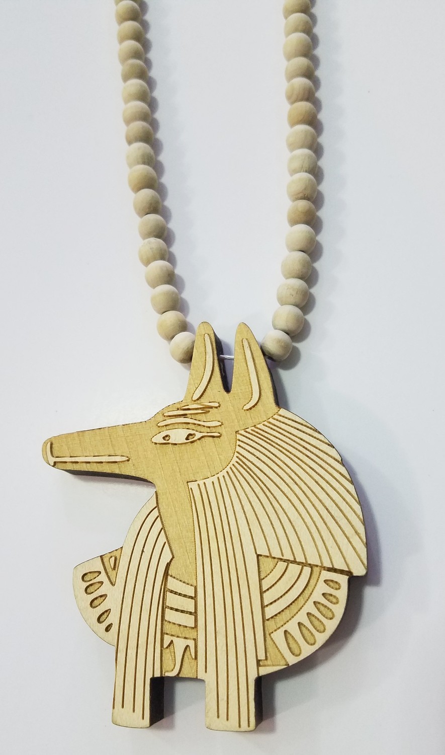 Anubis Wooden Necklace