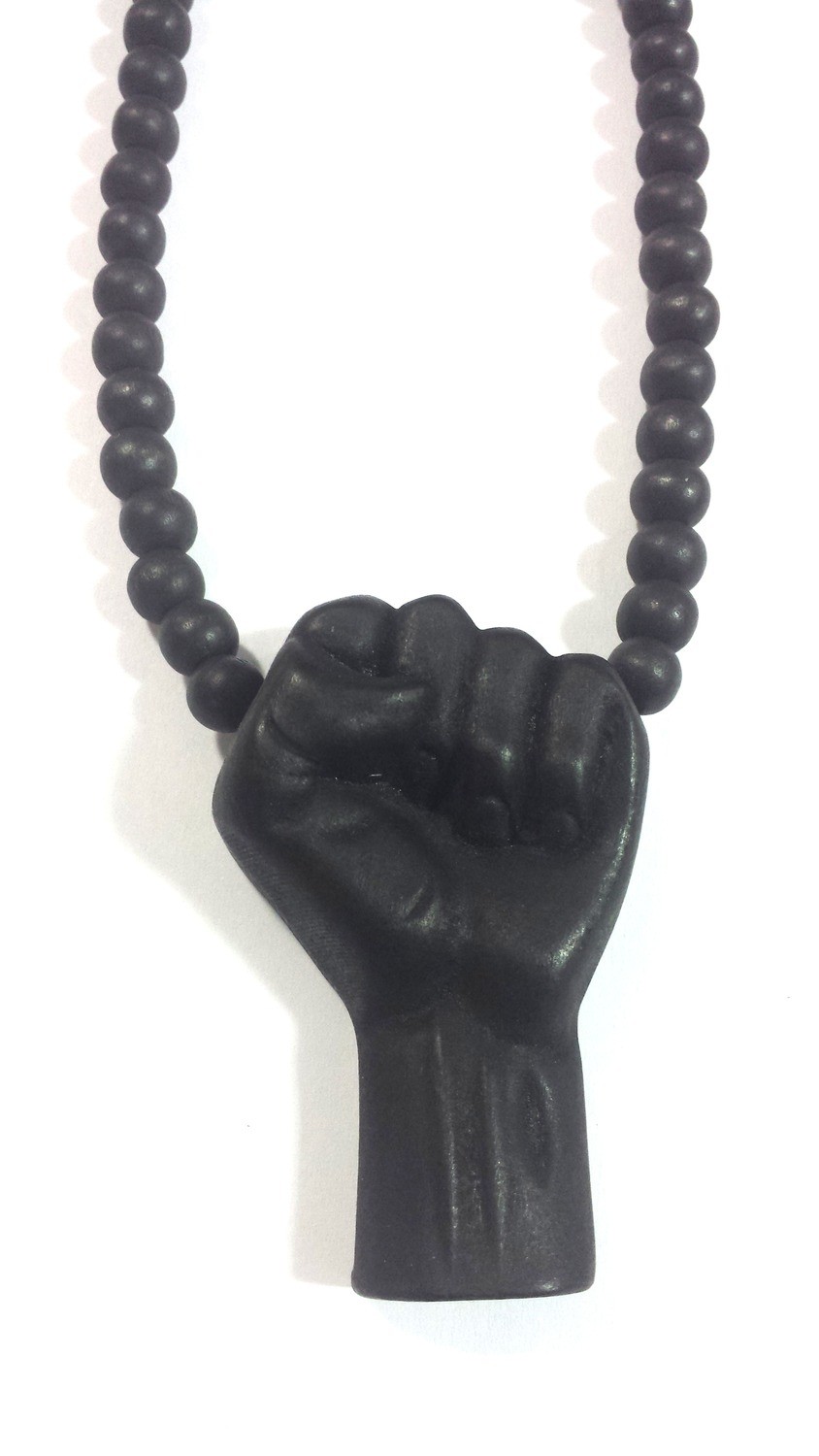 Black Fist Wooden Necklace