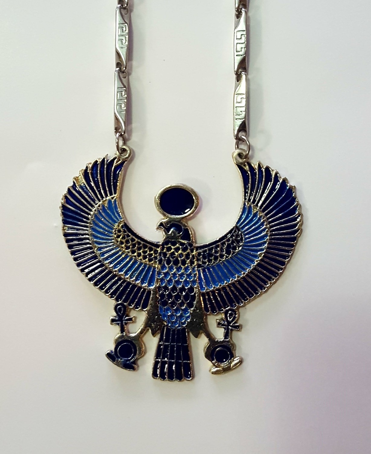 Blue & Silver Heru (Horus) Necklace
