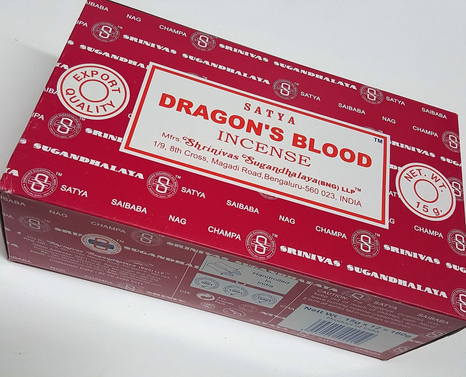 Satya Brand Incense -Drangon&#39;s Blood Incense 15 Grams Big Box (180 Sticks)