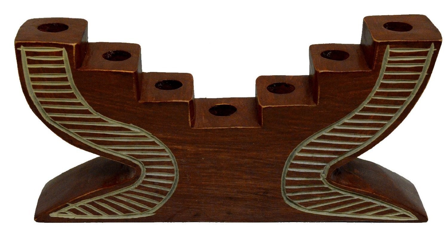 Kwanzaa Step Candleholder (Brown) - Made in Ghana