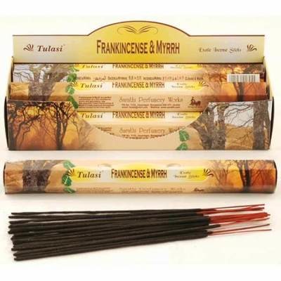 Tulasi Frankincense &amp; Myrrh Incense Pack - 20 sticks