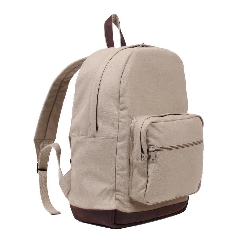 Vintage Canvas Teardrop Backpack w/ Leather Accents