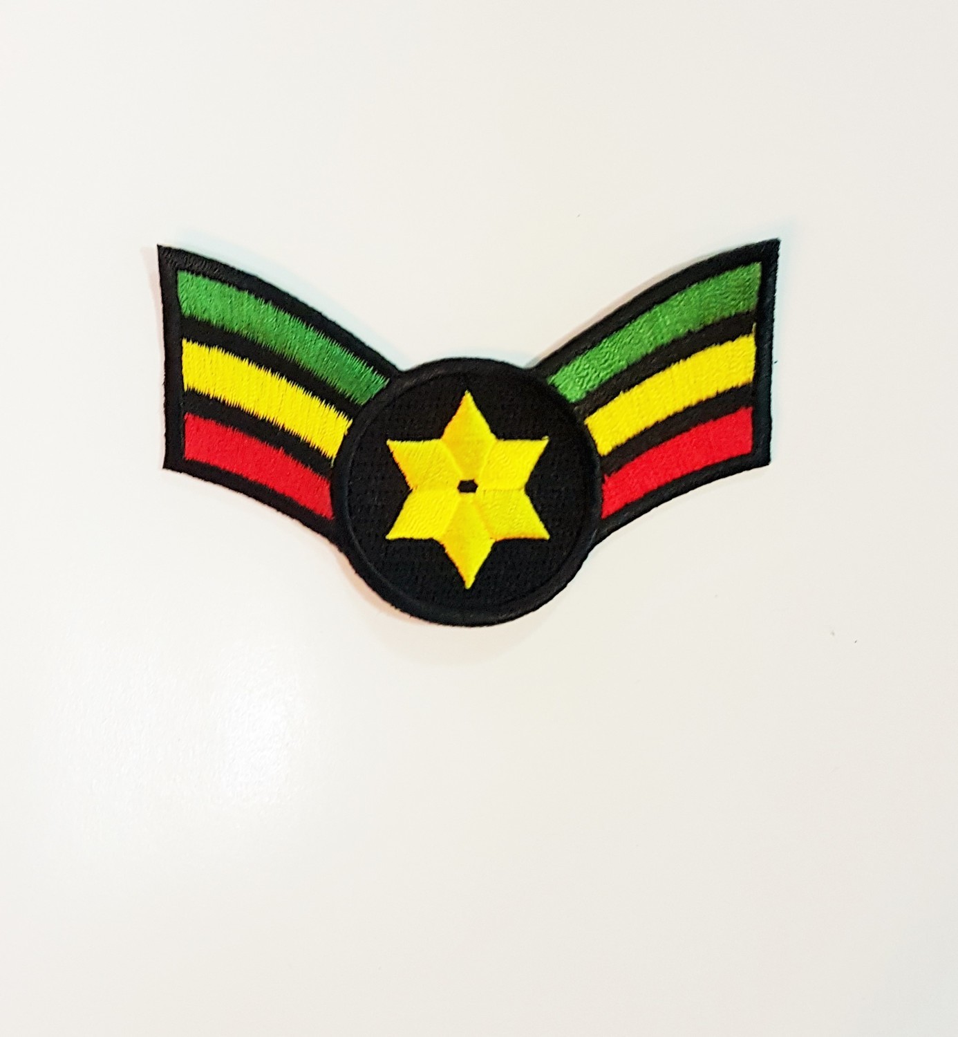 Small Green, Yellow, and Red Star Patch