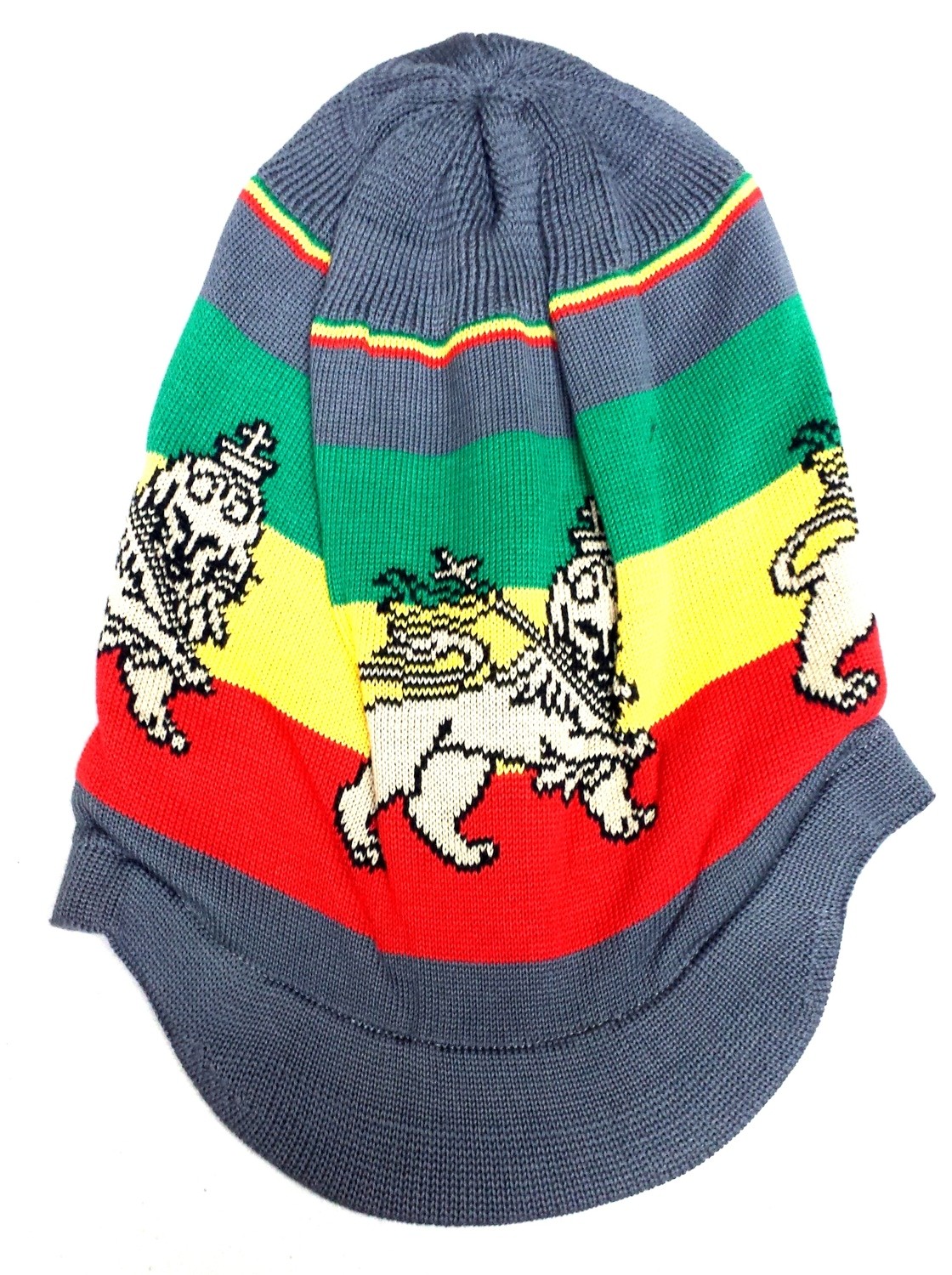 Grey Lion of Judah Rasta Hat Approx. 12 inches tall