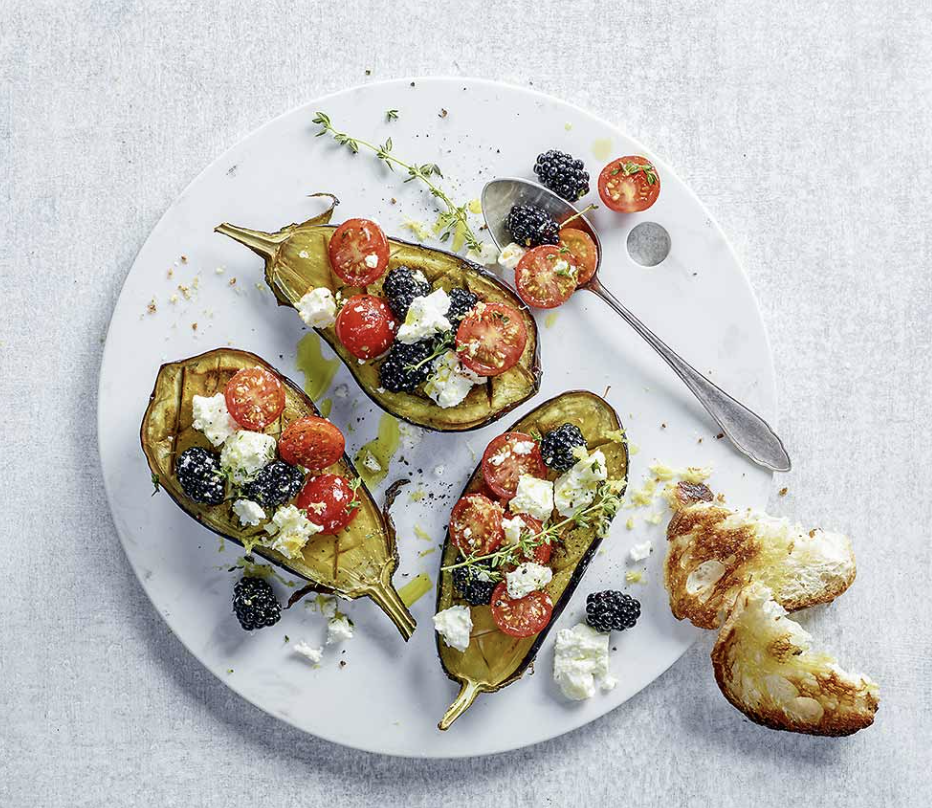 Salade d’aubergine aux tomates cerises &amp; mozzarella