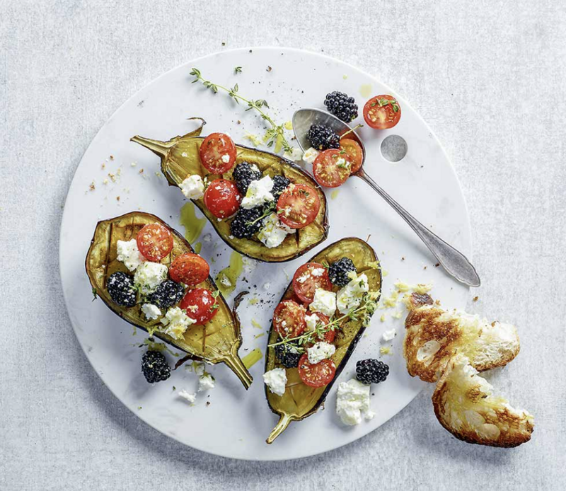 Salade d’aubergine aux tomates cerises &amp; mozzarella