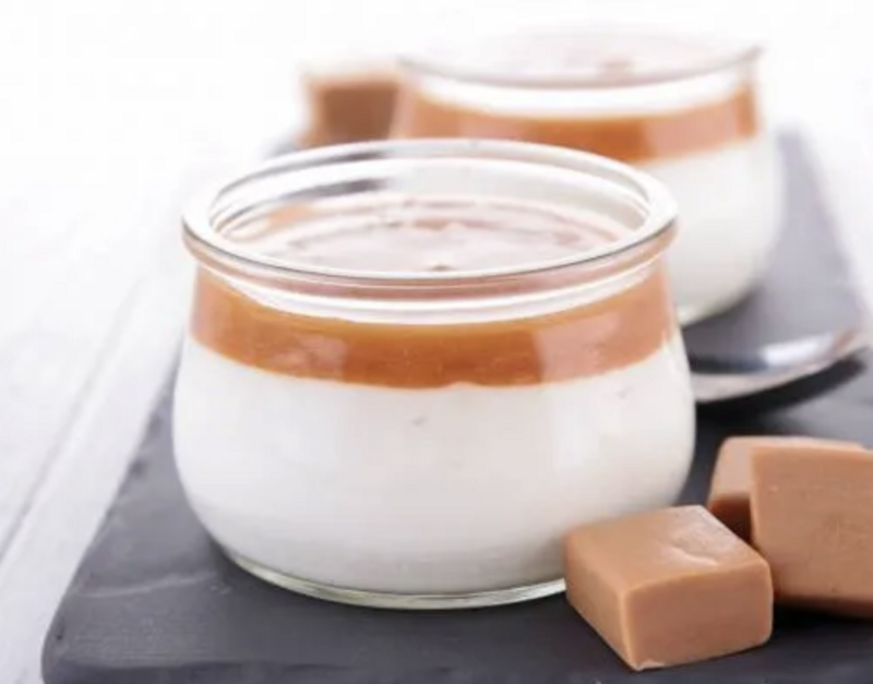 Pannacotta caramel beurre salé &amp; pépites