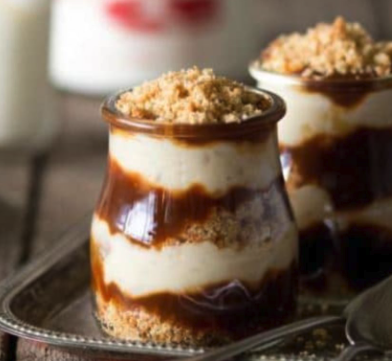 Mousse de riz au lait caramel au romarin