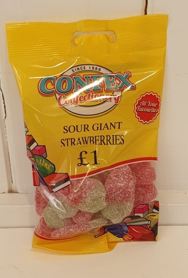 Sour giant strawberries 140g