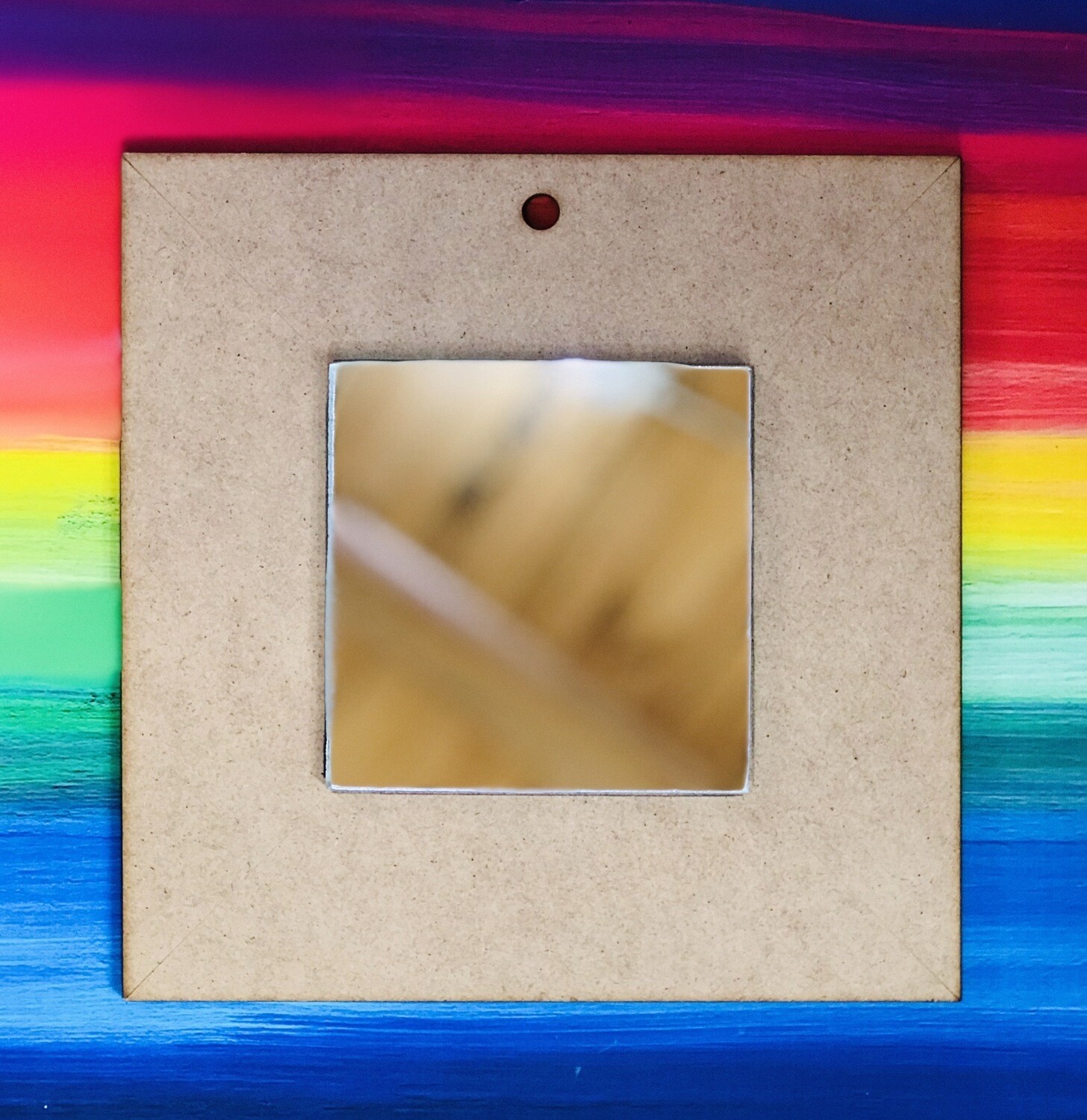 Square Wood Mirror 200mm