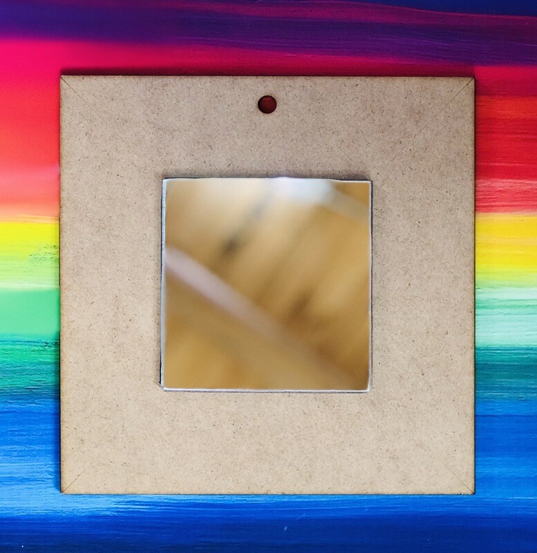 Square Wood Mirror 200mm