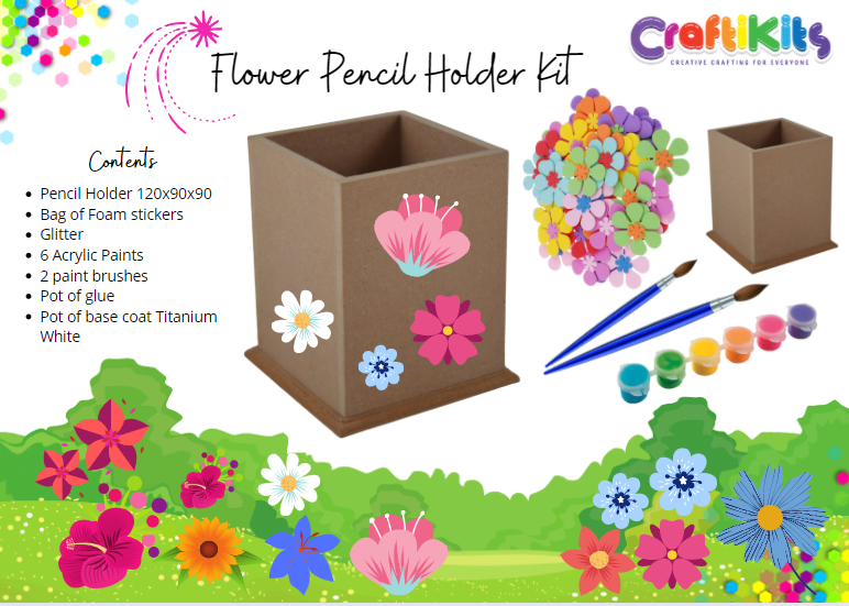 Craftikits Flower Foam Pencil Holder Kit 
