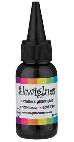 Skwiglues Glitter Glue METALLIC BLACK 60mls