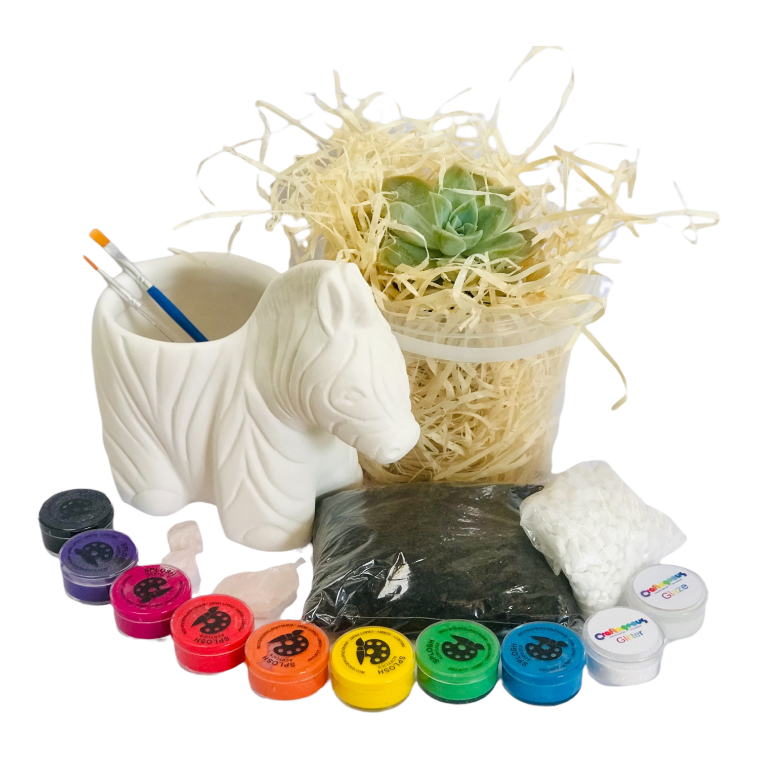 Ceramic Zebra Planter Craftikit