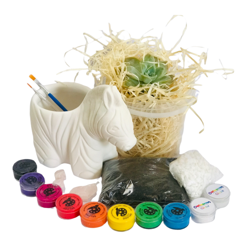 Ceramic Zebra Planter Craftikit