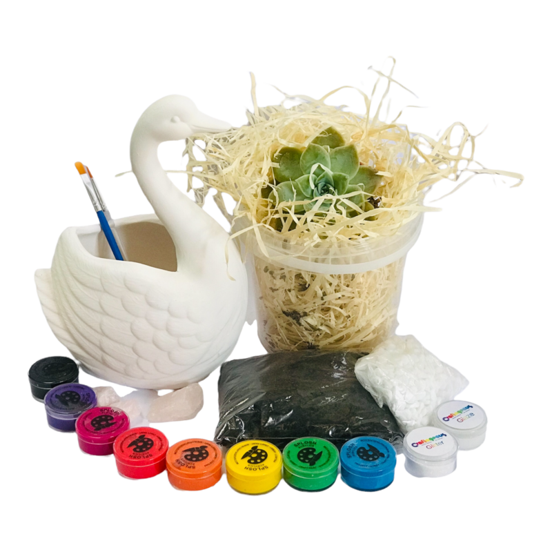 Ceramic Swan Planter Craftkit