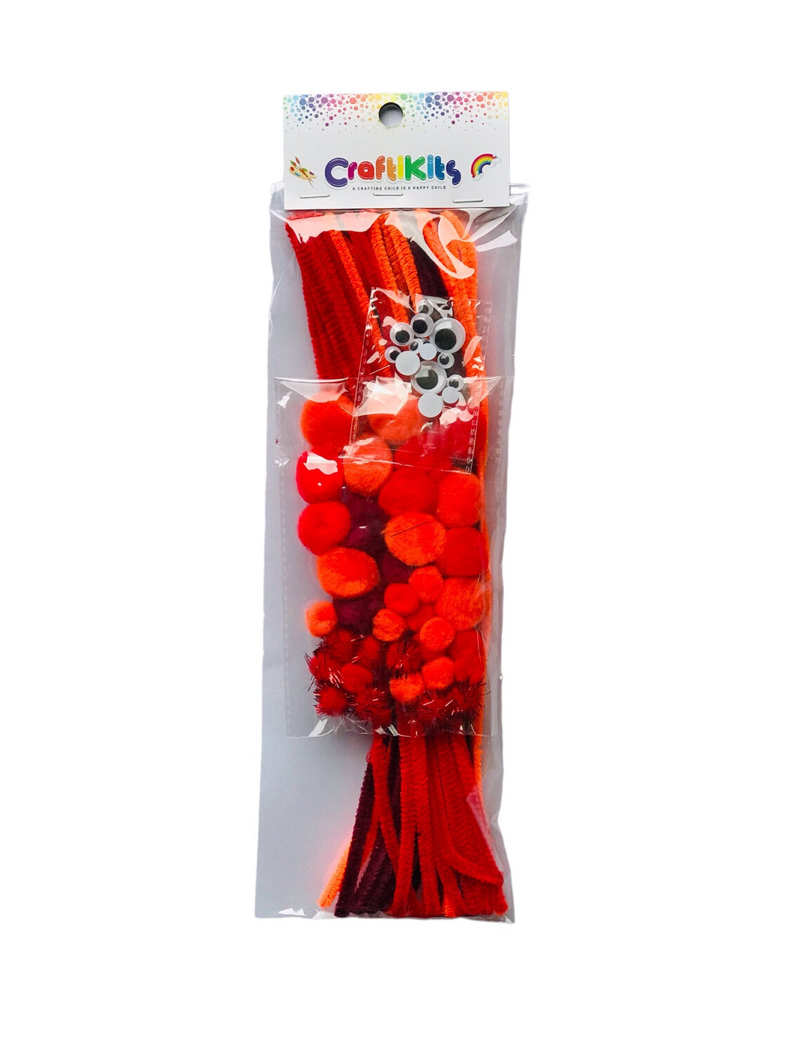 Red Pom Poms, Pipe Cleaners, Googly Eyes