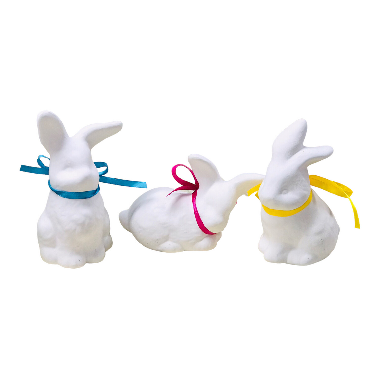 Bunny Trio Ribbon &amp; Bells Ceramic