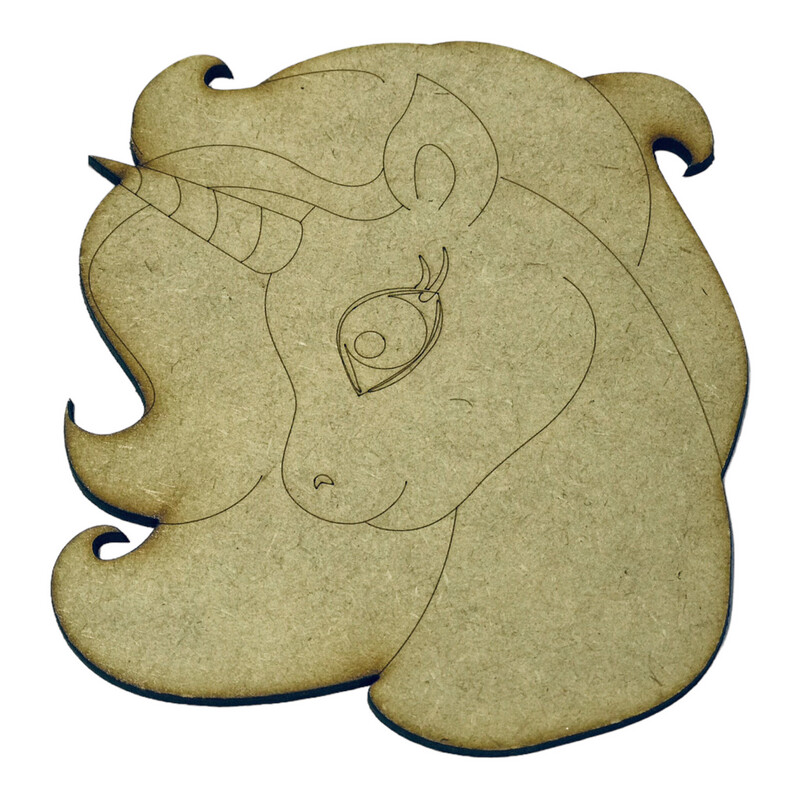 Unicorn Head Wood Design