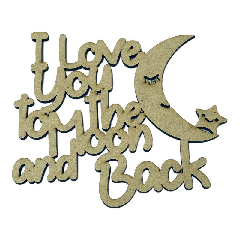 Love You To The Moon Wood Design