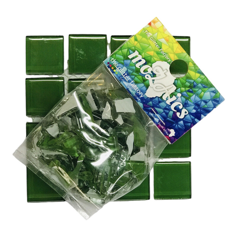 Nipped Mosaic Tiles Dark Green 100g