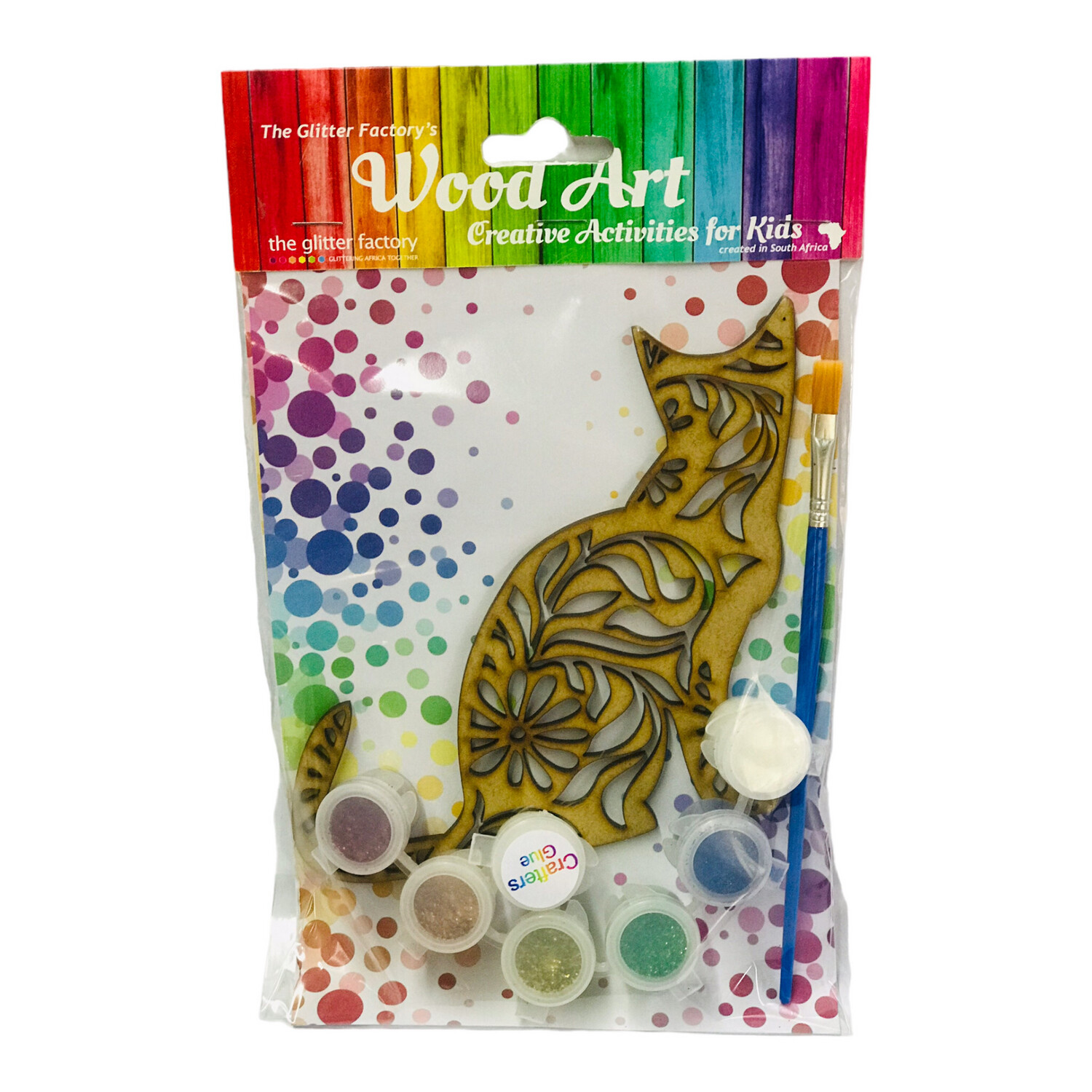 Tribal Cat GLITTER ME Activity Kit A6