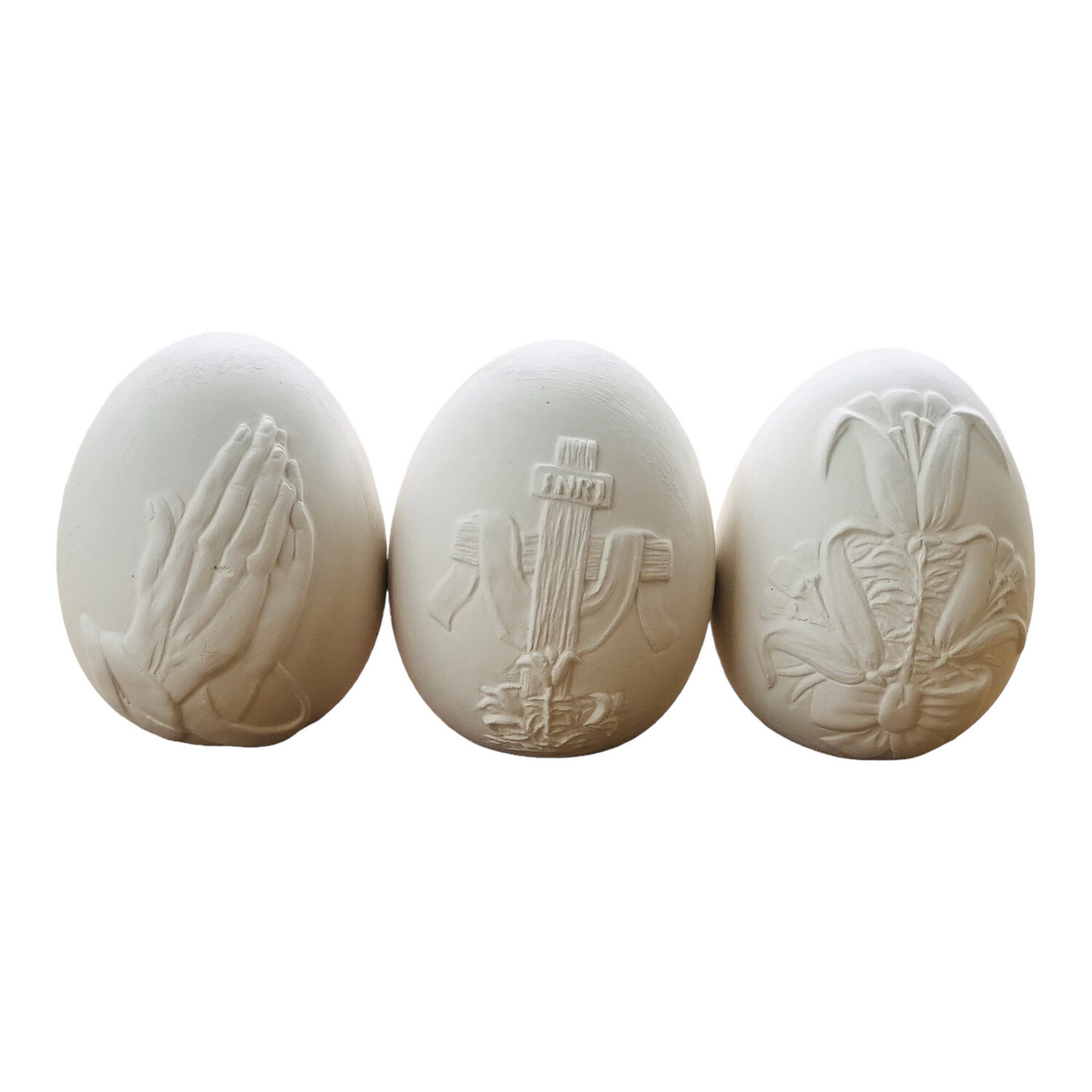 Bunny Eggs Pray Cross Flowers