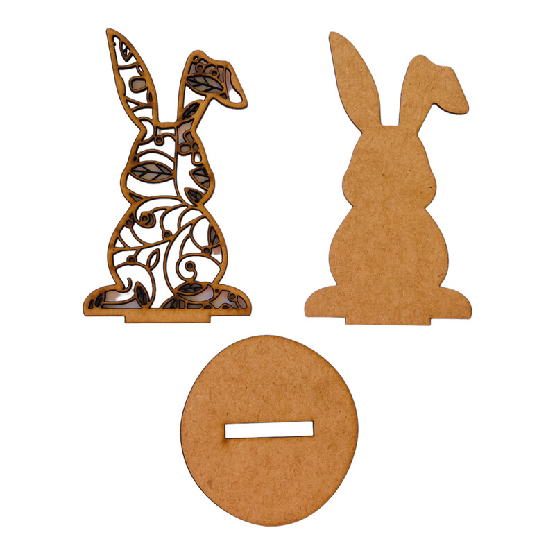 Bunny Wood Design 3pcs