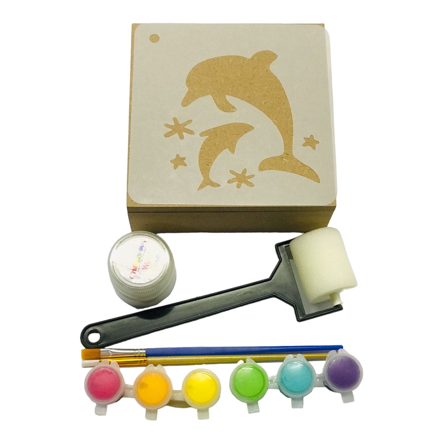 Stencil Box Kit 130mm Dolphins Playing