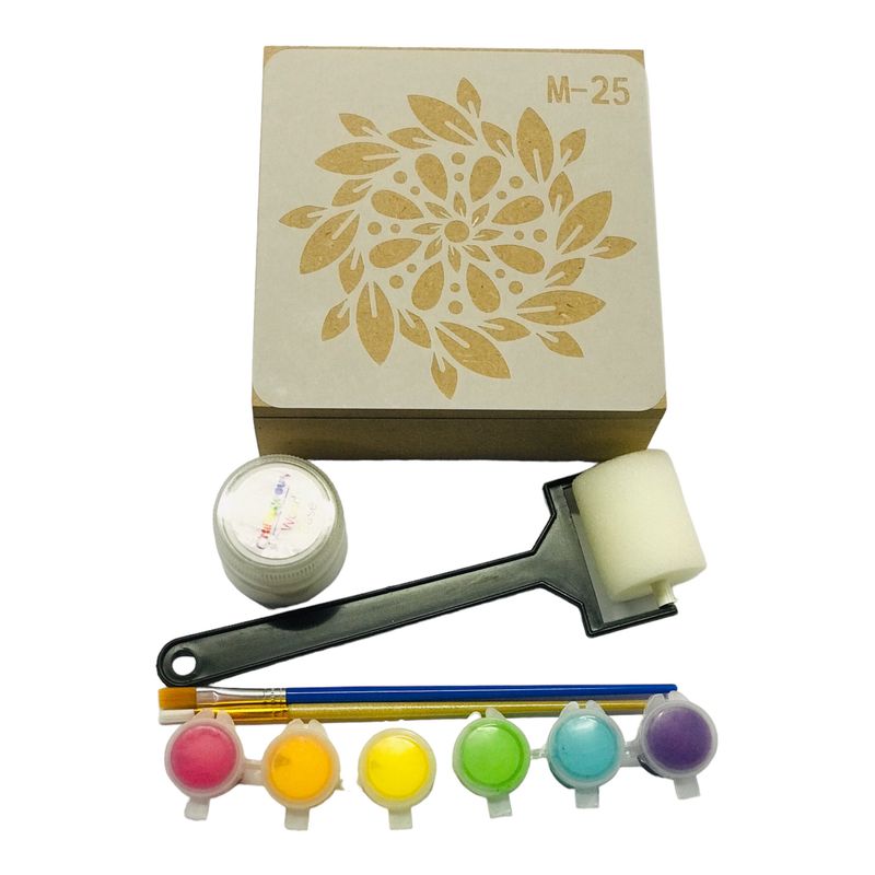Stencil Box Kit 130mm Flower Mandala