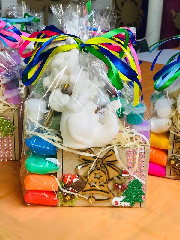 Christmas Cookie Dragon Ceramic Box &amp; Clay Kit